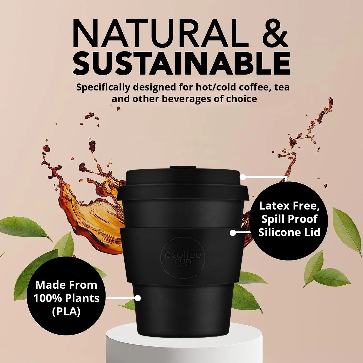 E Coffee Cup 6oz Black