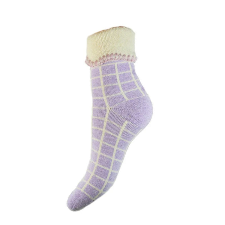 Ladies Wool Blend Cosy Cuff Socks