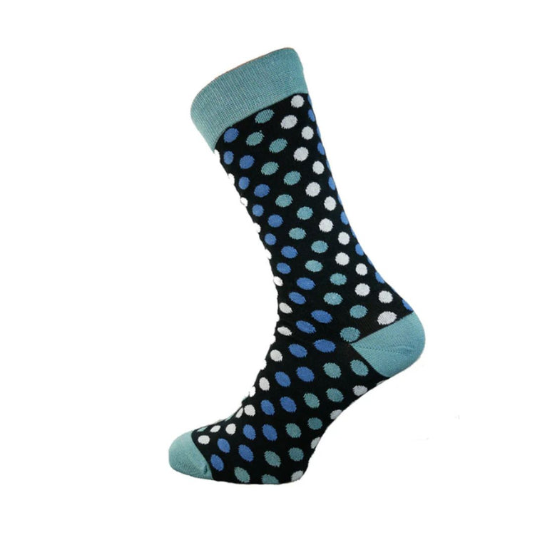 Men's Black Spotty Bamboo Crew Socks