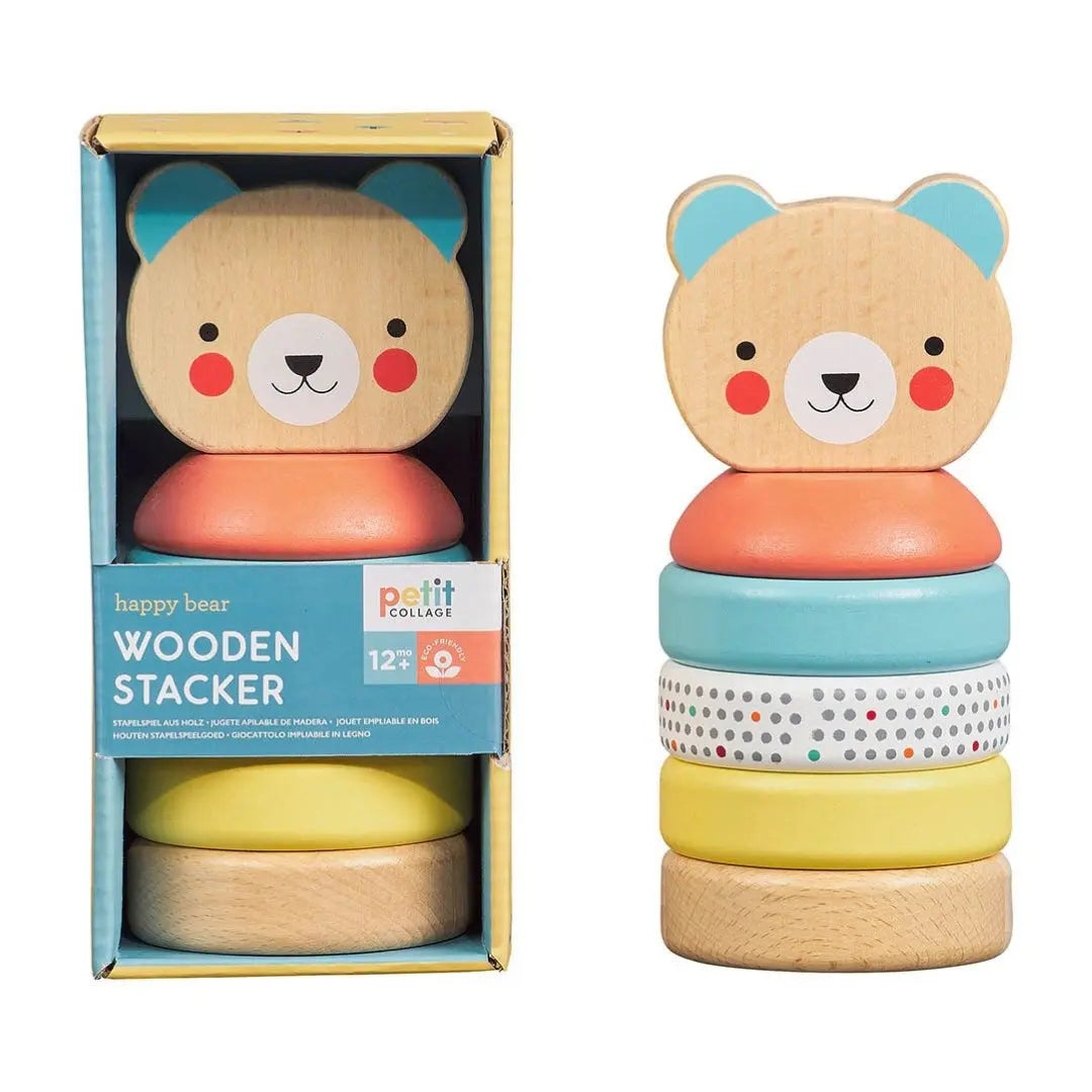 Petit Collage Happy Bear Wooden Stacker Toy