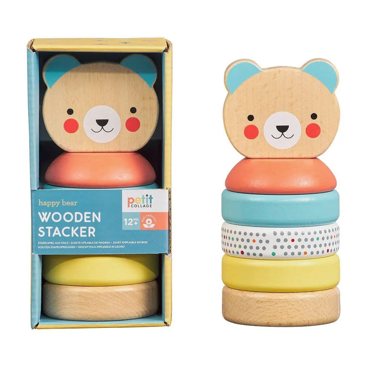 Petit Collage Happy Bear Wooden Stacker Toy 