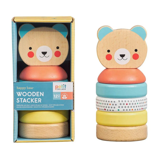 Petit Collage Happy Bear Wooden Stacker Toy 