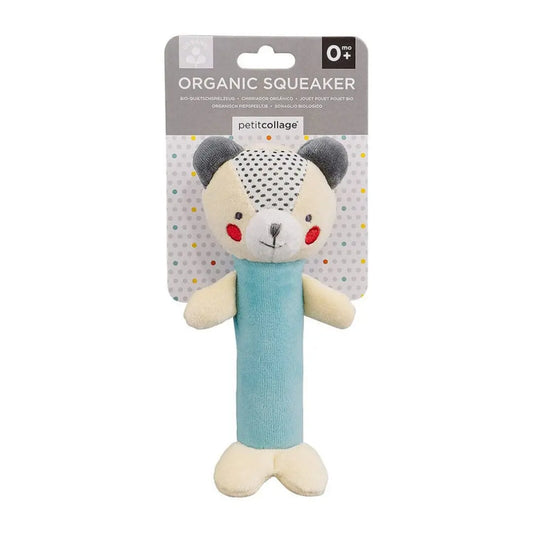 Petit Collage Organic Bear Squeaker Rattle 