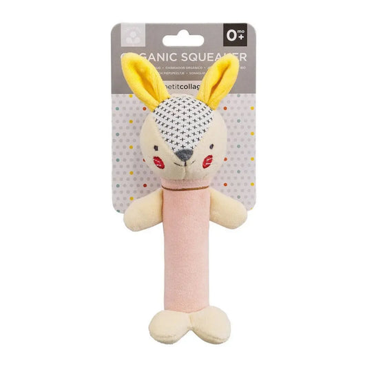 Petit Collage Organic Bunny Squeaker Rattle 