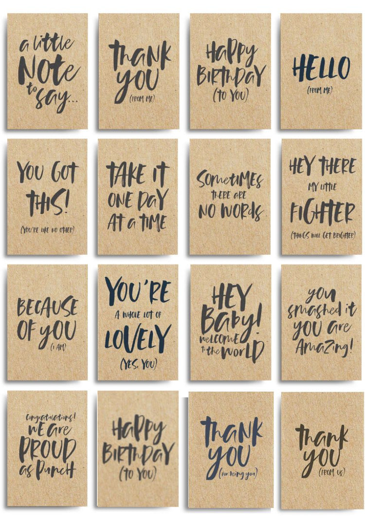 Postcard options to add to Brown Paper Packages care packages