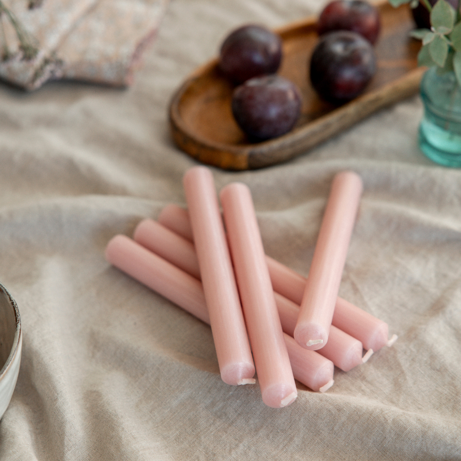 St. Eval Rose Quartz Candles for candle sticks pale pink