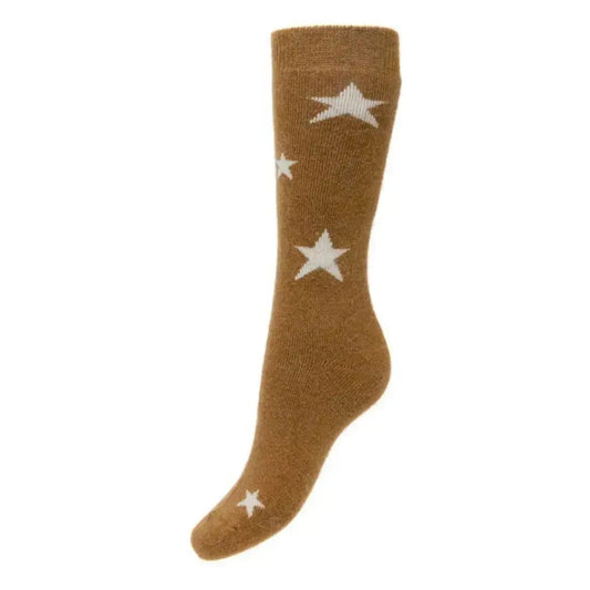 Star Wool Blend Socks in Mustard 