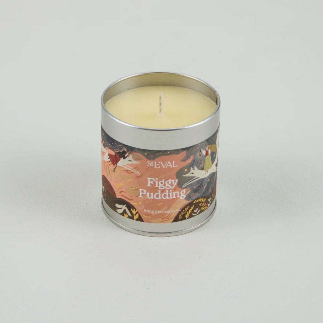 st. eval figgy pudding christmas tin candle