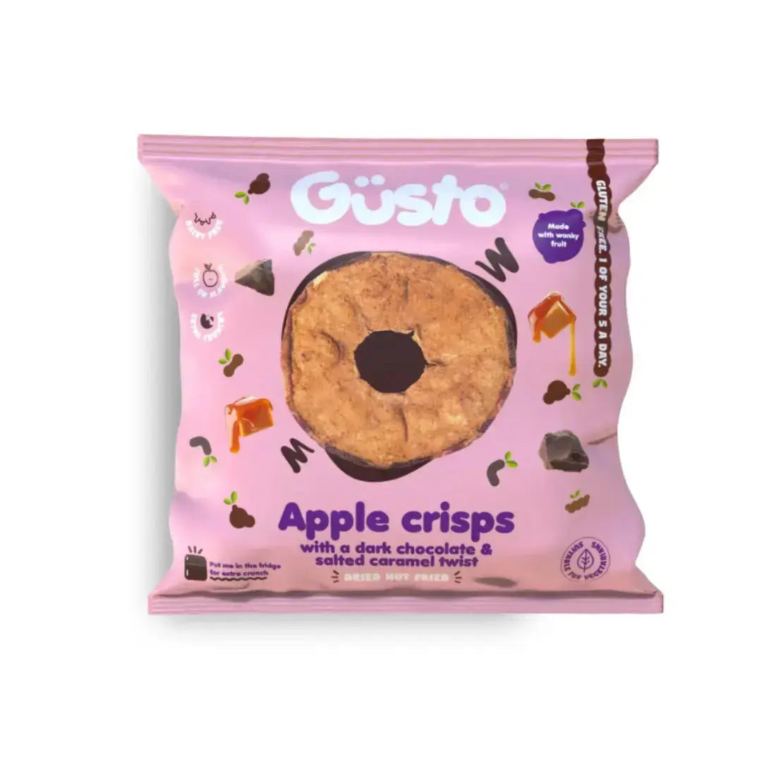 Gusto Wonky Apple Crisps with a Dark Chocolate and Salted Caramel Twist 