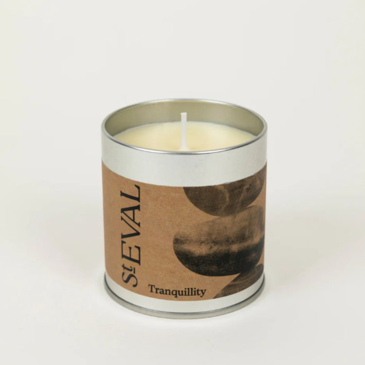 St. Eval Tranquility Tin Candle open