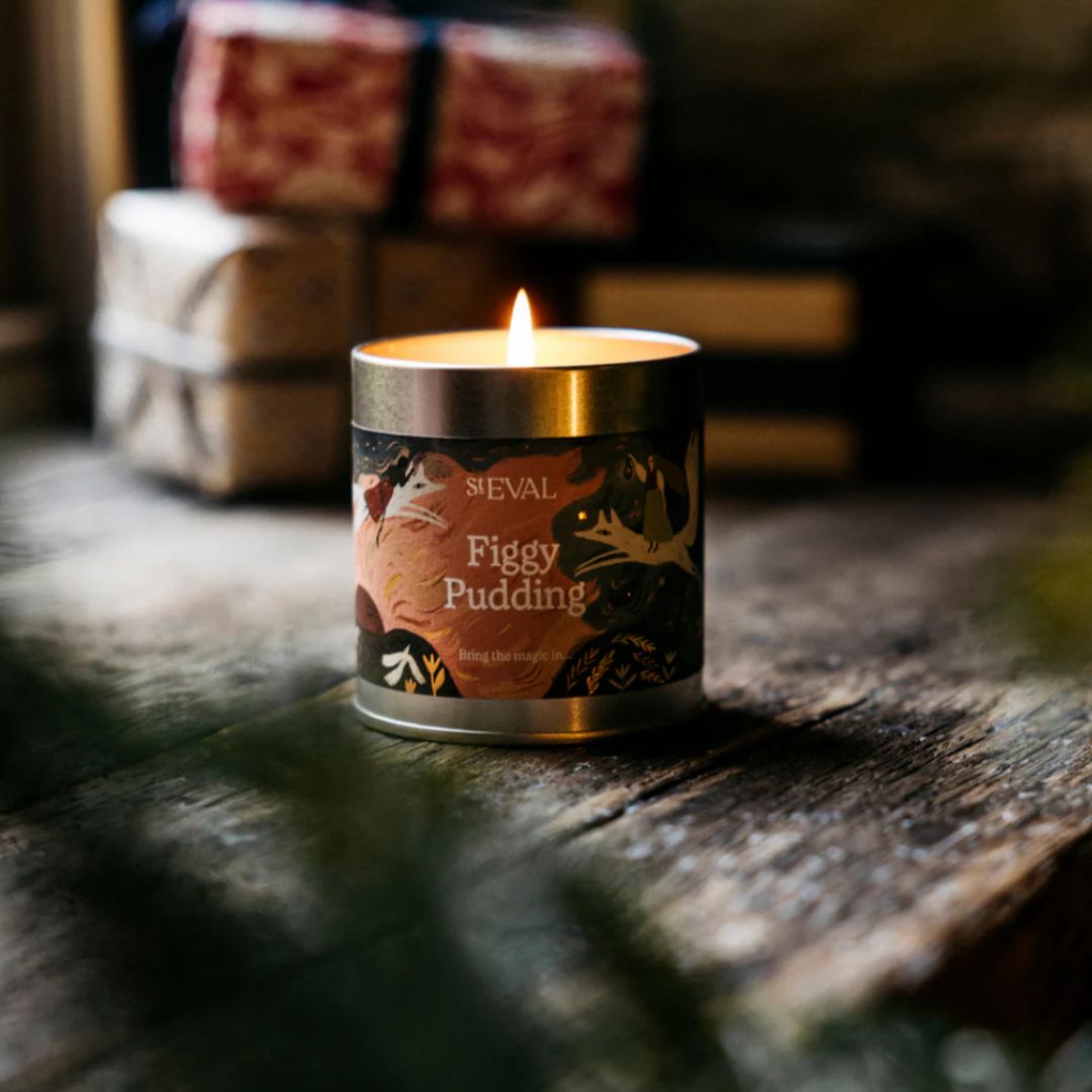 st. eval christmas tin candle