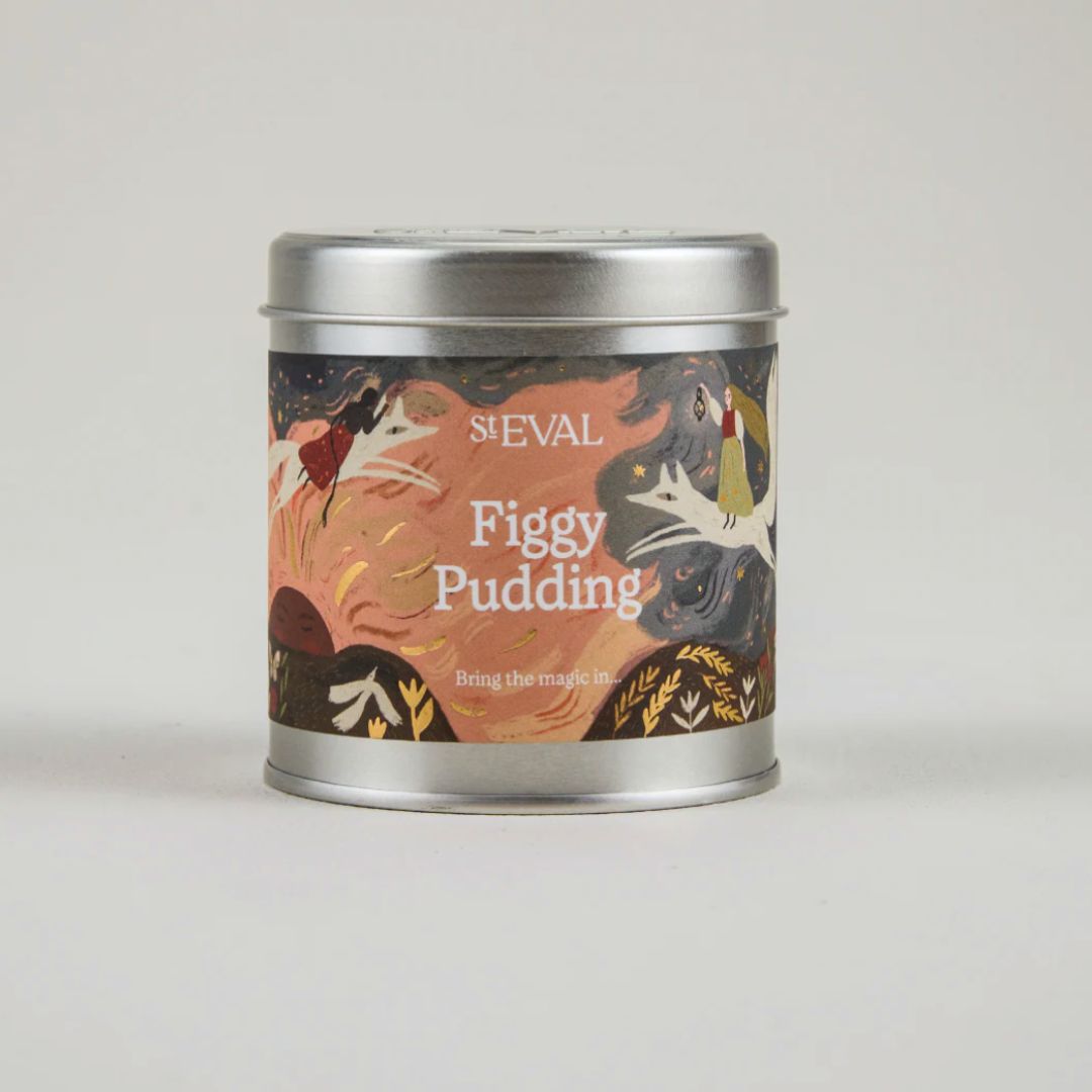 st. eval figgy pudding tin candle 2025